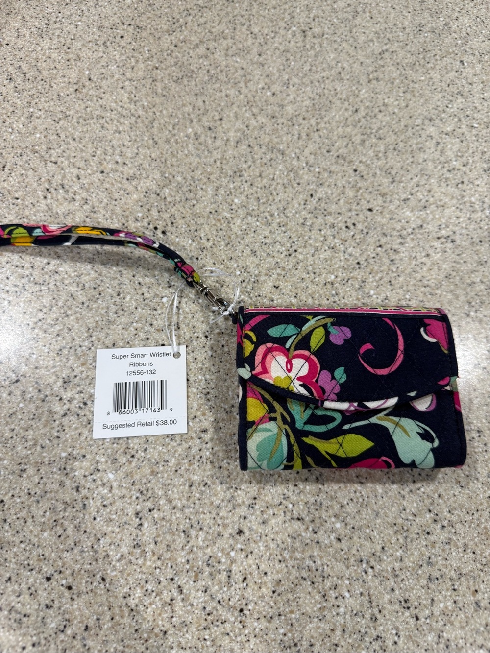 Vera Bradley Super Smart Wristlet / Tri-fold Wallet (Ribbons Pattern)